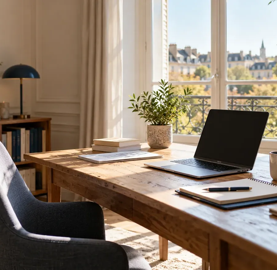 Espace de travail lumineux